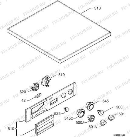 Взрыв-схема стиральной машины Zanussi FLS626C - Схема узла Command panel 037